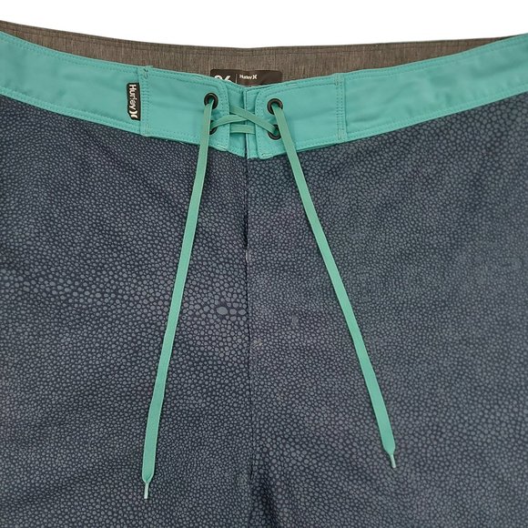 Hurley Board Shorts Mens 36 Green Phantom Drawstring Pool Beach Lightweight - Picture 4 of 10